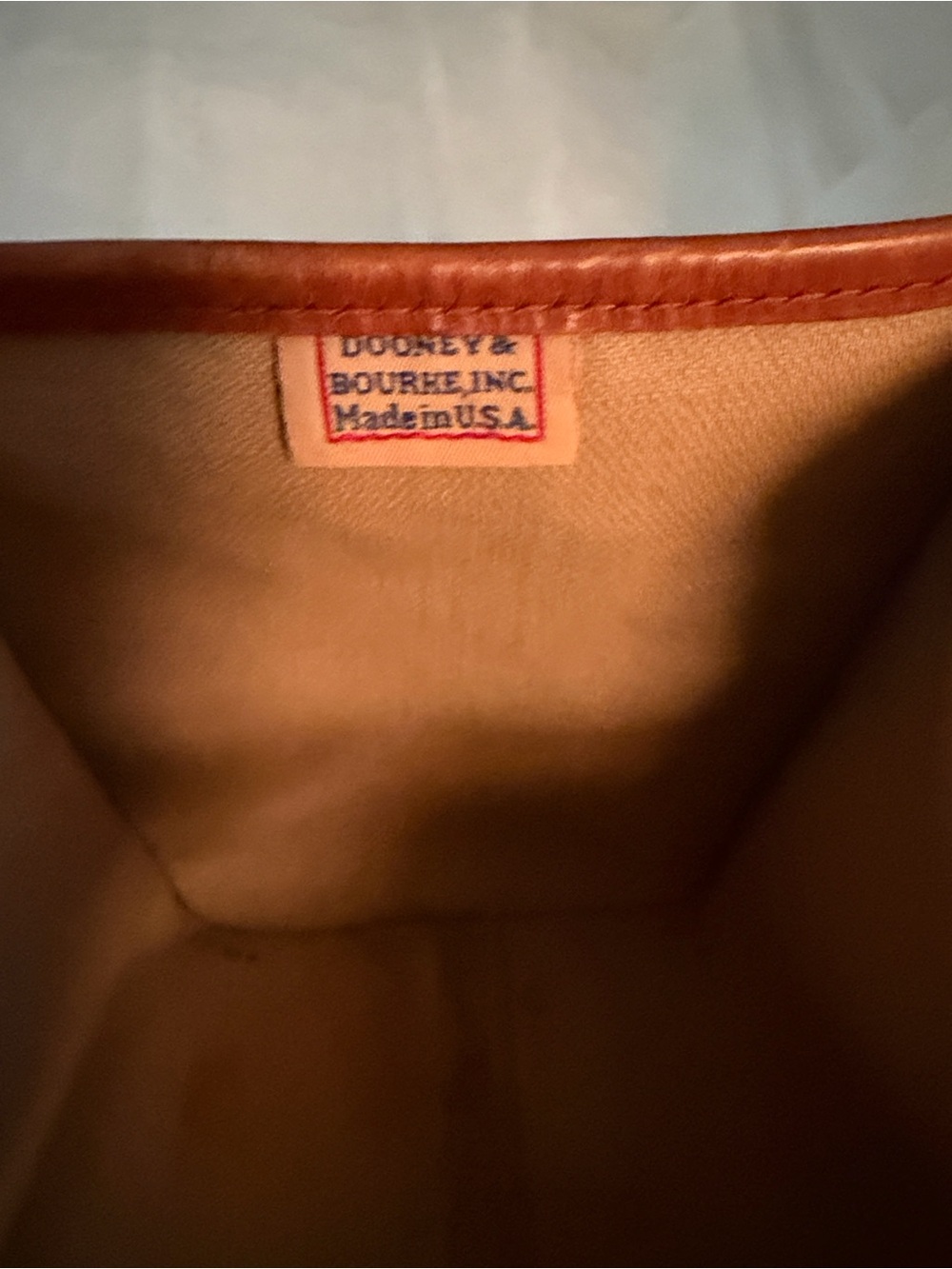 Dooney & Bourke Navy Signature Tote with Brown Leather Trim - Picture 3 of 5